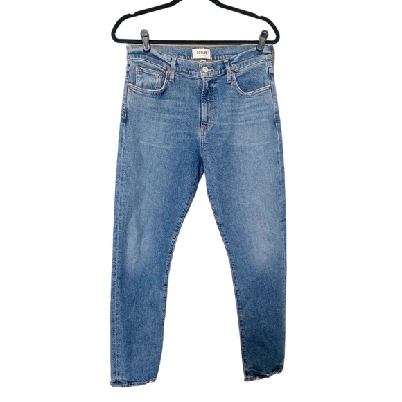 AGOLDE Toni Mid-Rise Straight Leg Jeans Boho Fall Medium Blue Dime Wash Size 28 - Picture 6 of 14
